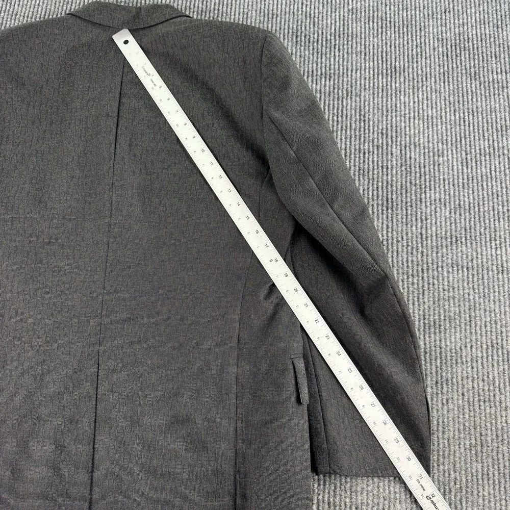 Vintage Hugo Boss Suit Jacket 42R Taupe Wool Mohair Birdseye Ombre Ticket Pocket